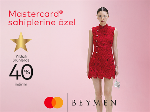 Mastercard logolu Miles&Smiles Garanti BBVA kredi kartlarına özel Beymen'lerde ve Beymen.com'da 40% indirim!