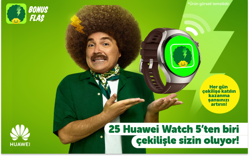 BonusFlaş 10. yılını 25 adet Huawei Watch 5 çekilişi ile kutluyor!